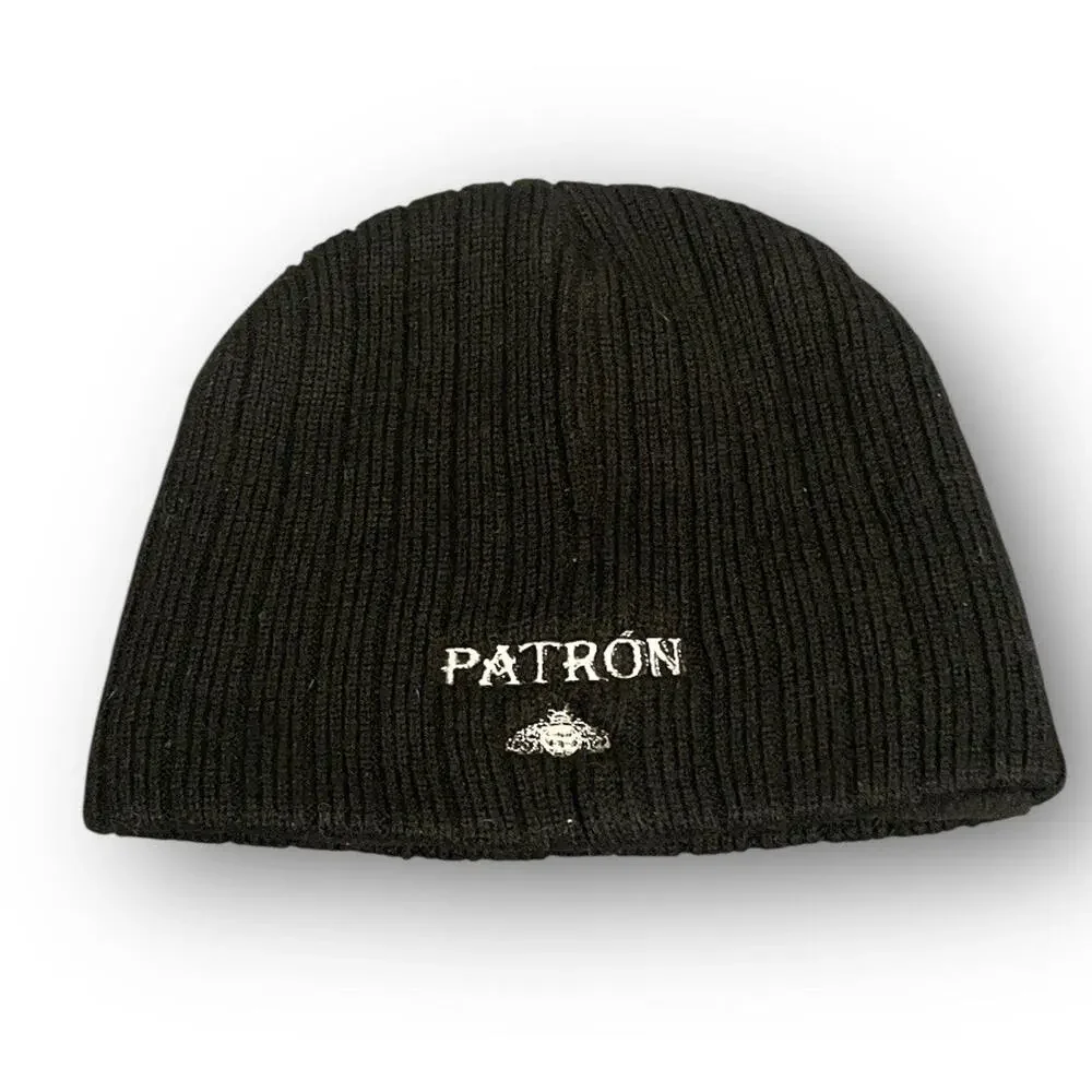 Patron Tequila x Caribbean Joe Black Knit‎ Beanie Hat Unisex One Size